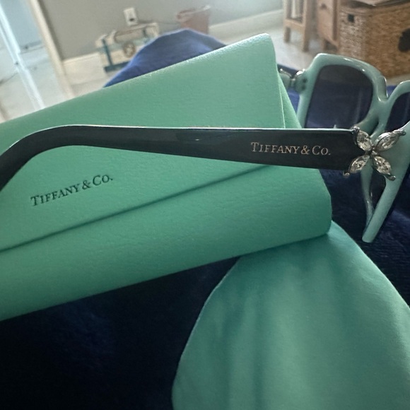 Tiffany & Co. Sunglasses with Black Frame and Teal Accents main image 4